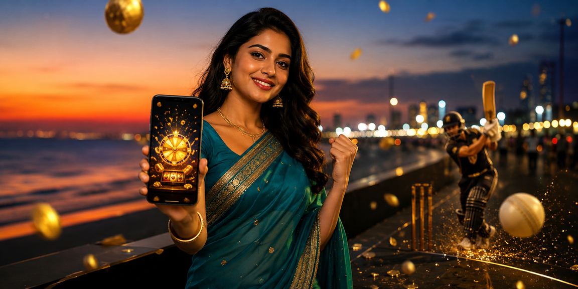 Woman enjoying cricket betting on mobile